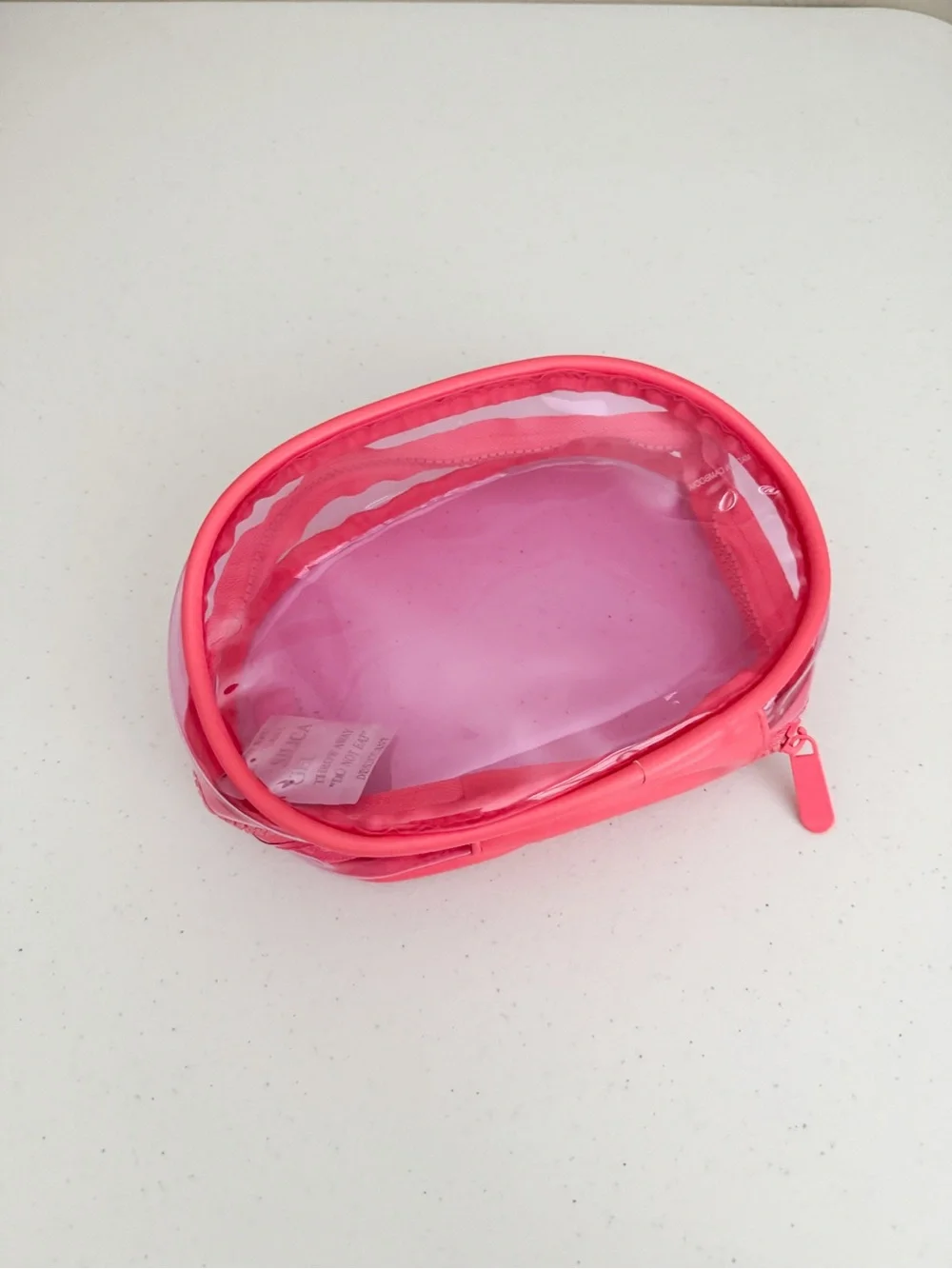 Ulta Clear Neon Pink Zip Cosmetic Pouch
